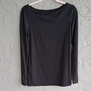 BCBGMaxAzria Black Fitted Long Sleeve Blouse